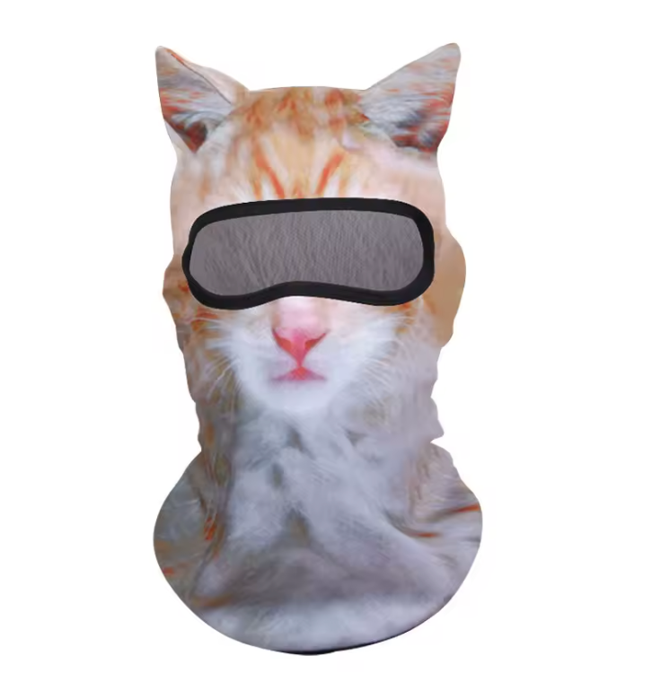 Orange Cat ski mask